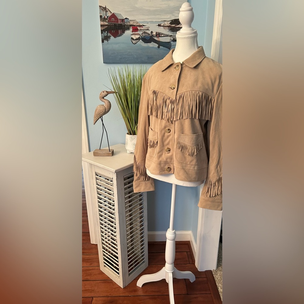Ralph Lauren- Women’s Goat Suede Fringe Jacket - Size 10 - Picture 5 of 6